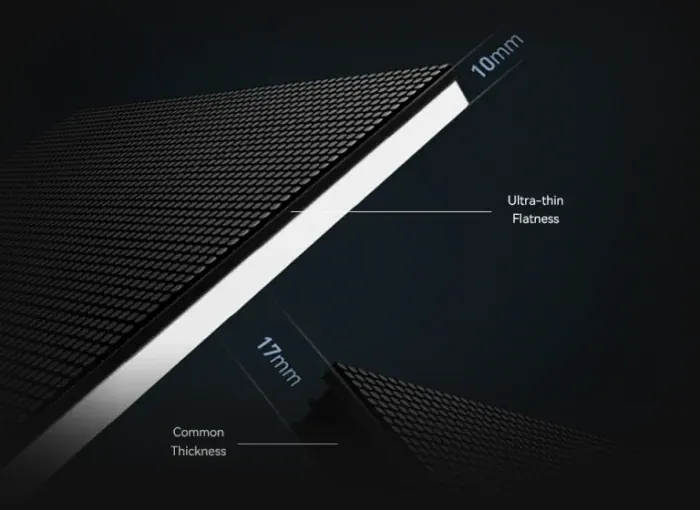 BIA Ultra Thin SMD Screen Module edge, 10 mm against a common 17 mm