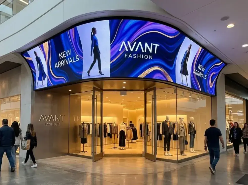 Curved LED storefront