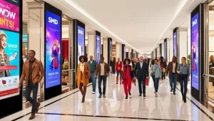 SMD Screens in Shopping Malls, shopping mall screens, SMD LED in retail, commercial mall displays