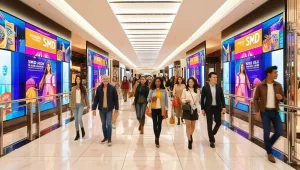 SMD Screens in Shopping Malls, shopping mall screens, SMD LED in retail, commercial mall displays